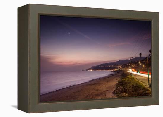 Sunset on Will Rogers Beach and the Pacific Coast Highway-Mark Chivers-Framed Premier Image Canvas
