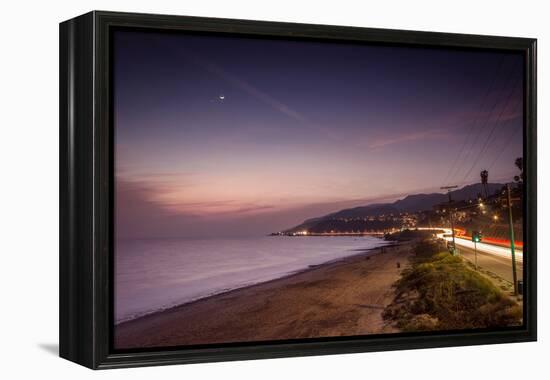 Sunset on Will Rogers Beach and the Pacific Coast Highway-Mark Chivers-Framed Premier Image Canvas