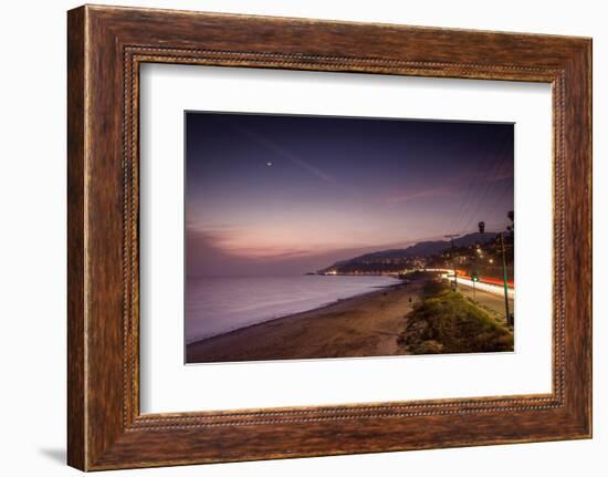 Sunset on Will Rogers Beach and the Pacific Coast Highway-Mark Chivers-Framed Photographic Print