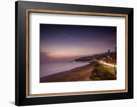 Sunset on Will Rogers Beach and the Pacific Coast Highway-Mark Chivers-Framed Photographic Print