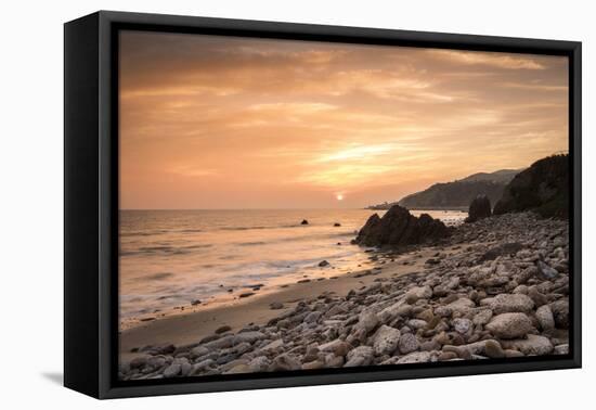 Sunset on Will Rogers Beach, Pacific Palisades, California, United States of America, North America-Mark Chivers-Framed Premier Image Canvas