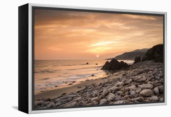 Sunset on Will Rogers Beach, Pacific Palisades, California, United States of America, North America-Mark Chivers-Framed Premier Image Canvas