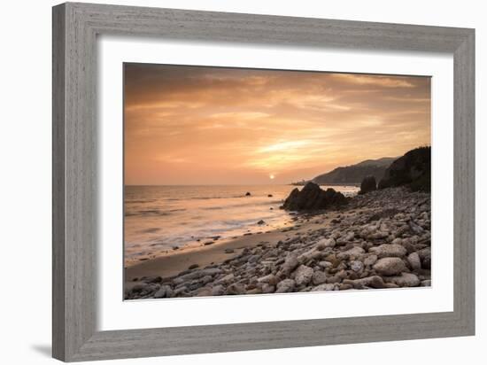 Sunset on Will Rogers Beach, Pacific Palisades, California, United States of America, North America-Mark Chivers-Framed Photographic Print