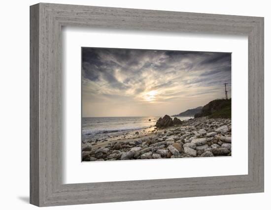 Sunset on Will Rogers Beach, Pacific Palisades, California, United States of America, North America-Mark Chivers-Framed Photographic Print