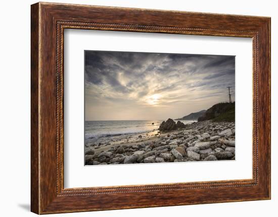 Sunset on Will Rogers Beach, Pacific Palisades, California, United States of America, North America-Mark Chivers-Framed Photographic Print