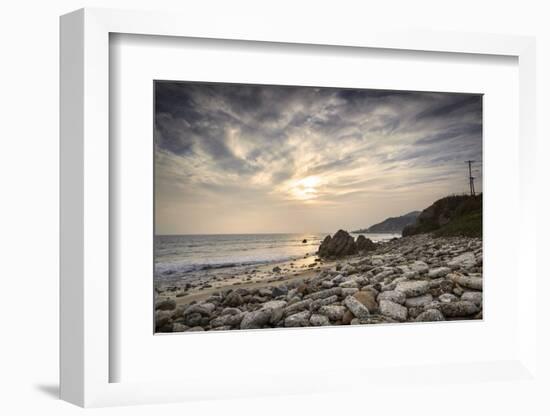 Sunset on Will Rogers Beach, Pacific Palisades, California, United States of America, North America-Mark Chivers-Framed Photographic Print