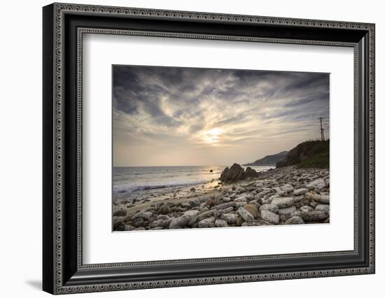 Sunset on Will Rogers Beach, Pacific Palisades, California, United States of America, North America-Mark Chivers-Framed Photographic Print