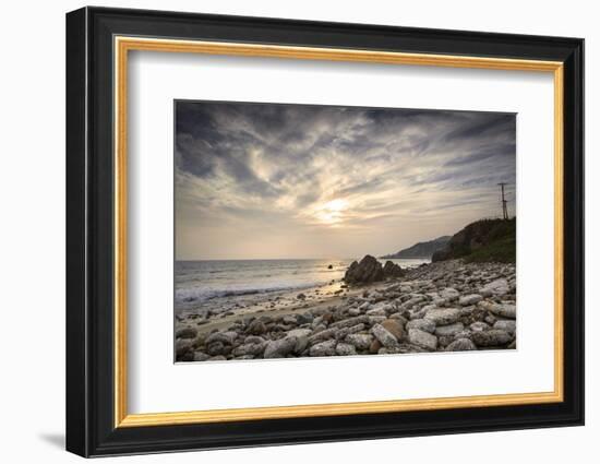 Sunset on Will Rogers Beach, Pacific Palisades, California, United States of America, North America-Mark Chivers-Framed Photographic Print