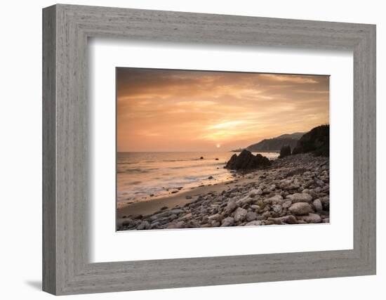 Sunset on Will Rogers Beach, Pacific Palisades, California, United States of America, North America-Mark Chivers-Framed Photographic Print