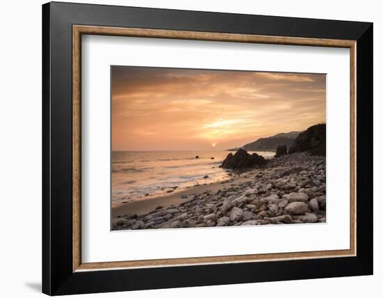 Sunset on Will Rogers Beach, Pacific Palisades, California, United States of America, North America-Mark Chivers-Framed Photographic Print