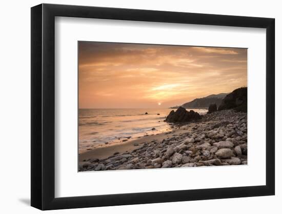 Sunset on Will Rogers Beach, Pacific Palisades, California, United States of America, North America-Mark Chivers-Framed Photographic Print