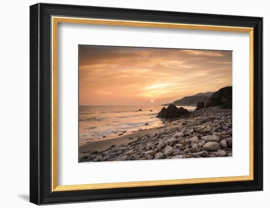 Sunset on Will Rogers Beach, Pacific Palisades, California, United States of America, North America-Mark Chivers-Framed Photographic Print