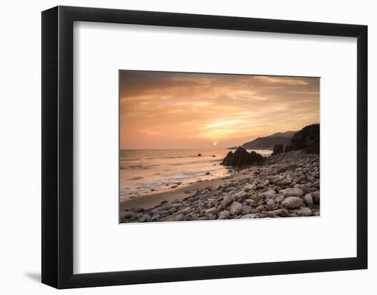 Sunset on Will Rogers Beach, Pacific Palisades, California, United States of America, North America-Mark Chivers-Framed Photographic Print