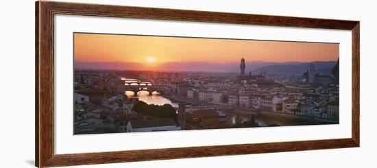 Sunset over a City, Florence, Tuscany, Italy-null-Framed Photographic Print