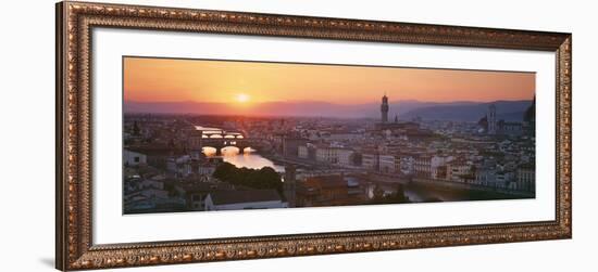 Sunset over a City, Florence, Tuscany, Italy-null-Framed Photographic Print