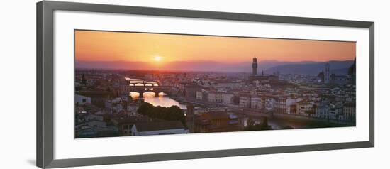 Sunset over a City, Florence, Tuscany, Italy-null-Framed Photographic Print