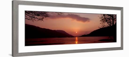 Sunset over a Lake, Loch Leven, Ballachulish, Lochaber, Highlands Region, Scotland-null-Framed Photographic Print