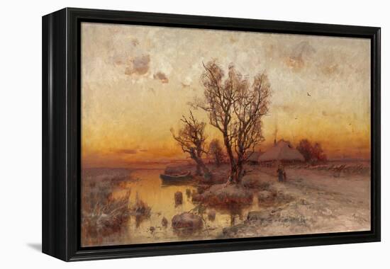 Sunset over a Ukrainian Hamlet, 1915-Juli Julievich Klever-Framed Premier Image Canvas