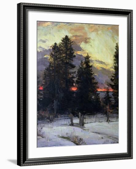 Sunset over a Winter Landscape, circa 1902-Abram Efimovich Arkhipov-Framed Giclee Print