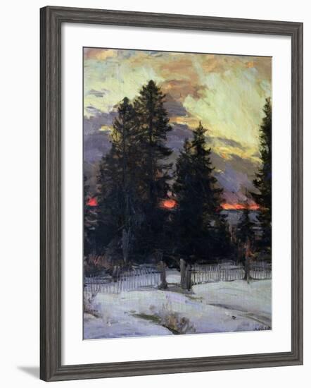 Sunset over a Winter Landscape, circa 1902-Abram Efimovich Arkhipov-Framed Giclee Print