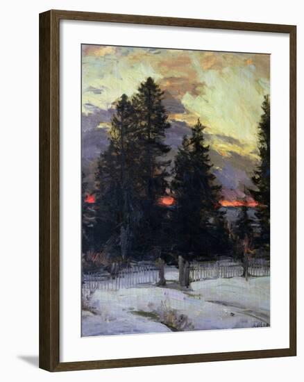 Sunset over a Winter Landscape, circa 1902-Abram Efimovich Arkhipov-Framed Giclee Print