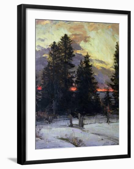 Sunset over a Winter Landscape, circa 1902-Abram Efimovich Arkhipov-Framed Giclee Print