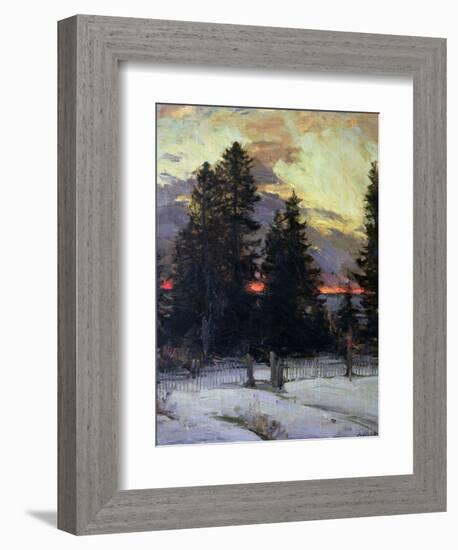 Sunset over a Winter Landscape, circa 1902-Abram Efimovich Arkhipov-Framed Giclee Print