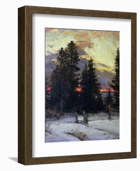 Sunset over a Winter Landscape, circa 1902-Abram Efimovich Arkhipov-Framed Giclee Print