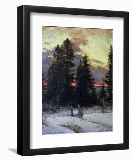 Sunset over a Winter Landscape, circa 1902-Abram Efimovich Arkhipov-Framed Giclee Print