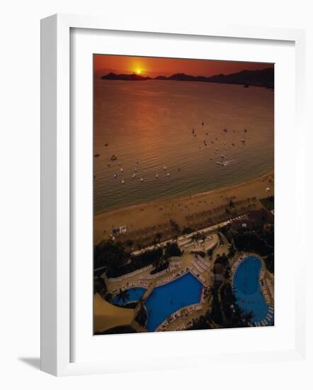 Sunset Over Acapulco Bay, Acapulco, Mexico-Walter Bibikow-Framed Photographic Print