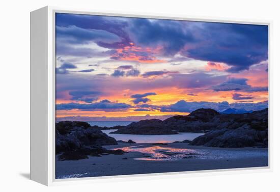 Sunset over Ardtoe Bay, Ardnamurchan Peninsula, Lochaber, Highlands, Scotland, United Kingdom-Gary Cook-Framed Premier Image Canvas