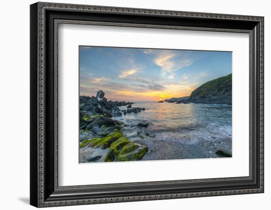 Sunset over Atlantic, Combesgate Beach-John Guidi-Framed Photographic Print