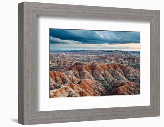 Sunset over Badlands National Park, Sd-James White-Framed Photographic Print