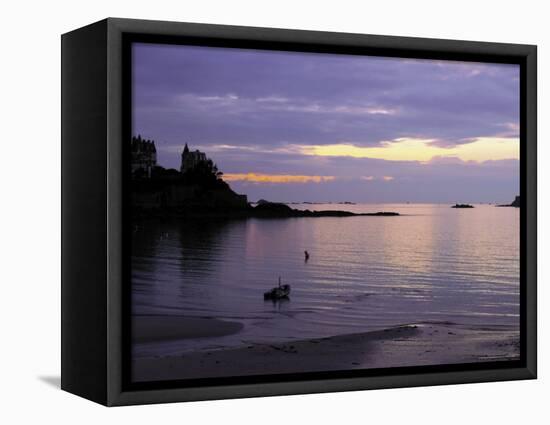 Sunset Over Bay, Dinard, Cote d'Emeraude (Emerald Coast), Cotes d'Armor, Brittany, France-David Hughes-Framed Premier Image Canvas