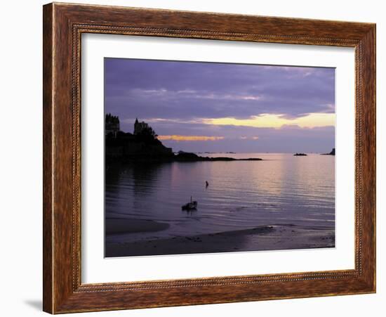 Sunset Over Bay, Dinard, Cote d'Emeraude (Emerald Coast), Cotes d'Armor, Brittany, France-David Hughes-Framed Photographic Print