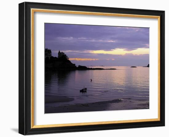 Sunset Over Bay, Dinard, Cote d'Emeraude (Emerald Coast), Cotes d'Armor, Brittany, France-David Hughes-Framed Photographic Print