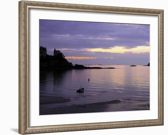 Sunset Over Bay, Dinard, Cote d'Emeraude (Emerald Coast), Cotes d'Armor, Brittany, France-David Hughes-Framed Photographic Print