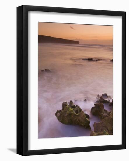 Sunset over Blurred Milky Water, Amoreira Beach Near Alzejur, Algarve, Portugal, Europe-Neale Clarke-Framed Photographic Print