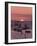 Sunset Over Boats Moored at Sea, Tregastel, Cote De Granit Rose, Cotes d'Armor, Brittany, France-David Hughes-Framed Photographic Print