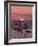 Sunset Over Boats Moored at Sea, Tregastel, Cote De Granit Rose, Cotes d'Armor, Brittany, France-David Hughes-Framed Photographic Print