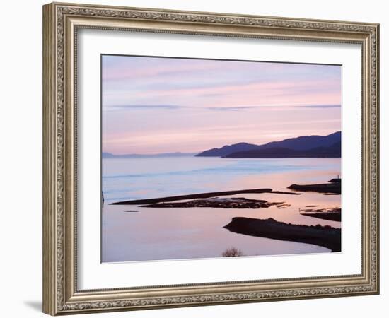 Sunset over Burrard Inlet and the Strait of Georgia, Vancouver, British Columbia, Canada-Christian Kober-Framed Photographic Print