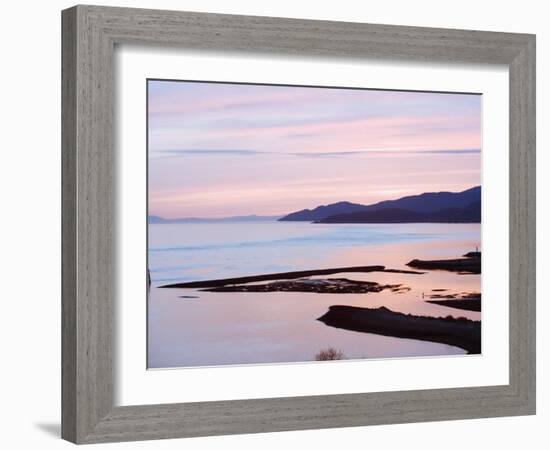 Sunset over Burrard Inlet and the Strait of Georgia, Vancouver, British Columbia, Canada-Christian Kober-Framed Photographic Print