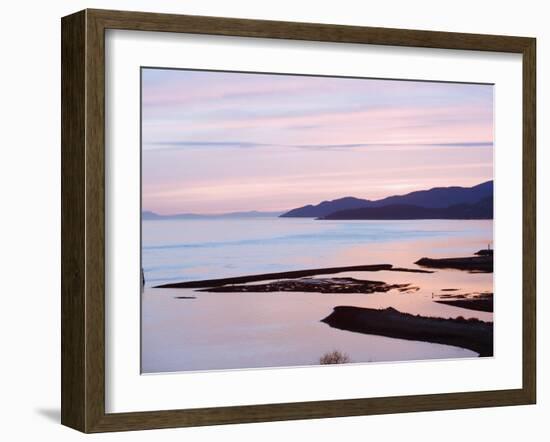 Sunset over Burrard Inlet and the Strait of Georgia, Vancouver, British Columbia, Canada-Christian Kober-Framed Photographic Print