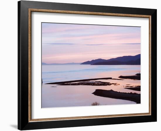 Sunset over Burrard Inlet and the Strait of Georgia, Vancouver, British Columbia, Canada-Christian Kober-Framed Photographic Print