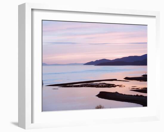 Sunset over Burrard Inlet and the Strait of Georgia, Vancouver, British Columbia, Canada-Christian Kober-Framed Photographic Print