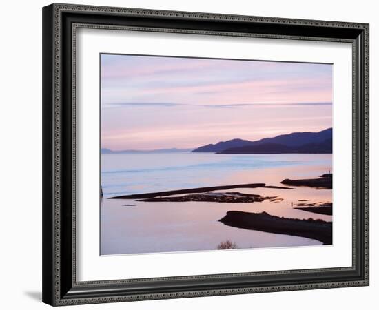 Sunset over Burrard Inlet and the Strait of Georgia, Vancouver, British Columbia, Canada-Christian Kober-Framed Photographic Print