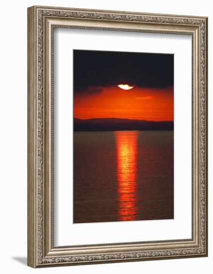 Sunset over Calm Sea. June 2010-Peter Cairns-Framed Photographic Print