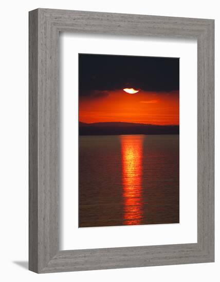 Sunset over Calm Sea. June 2010-Peter Cairns-Framed Photographic Print