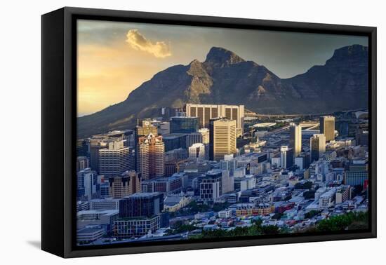 Sunset over Cape Town city, South Africa, Africa-G&M Therin-Weise-Framed Premier Image Canvas