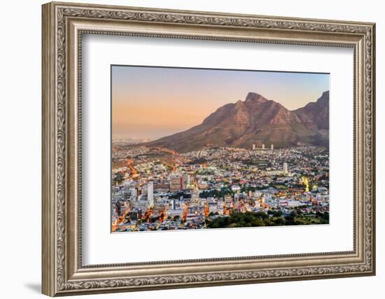 Sunset over Cape Town city, South Africa, Africa-G&M Therin-Weise-Framed Photographic Print